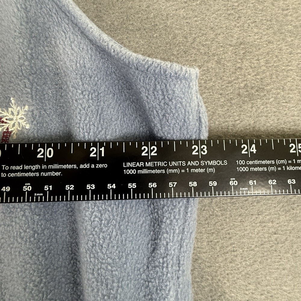 Croft‎ & Barrow Winter Vest XL Blue Christmas Snowman Plush Embroidered Fleece - Picture 4 of 7